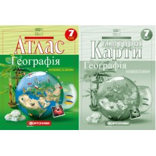 НУШ Атлас + Контурні карти Географія материків і океанів 7 клас Картографія