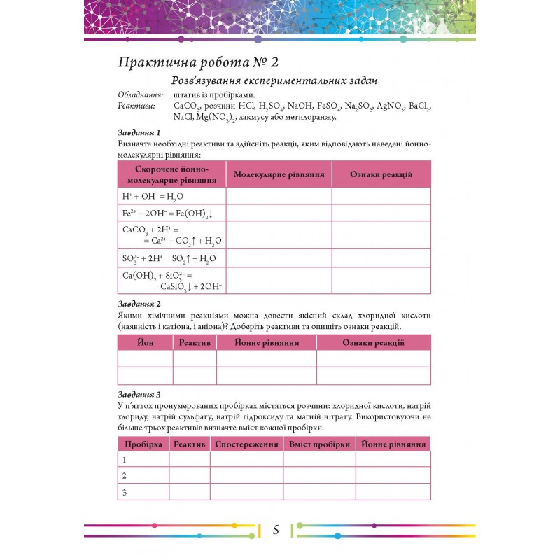 Робочий зошит та практичні роботи Соняшник Хімія 9 клас Комплект Григорович
