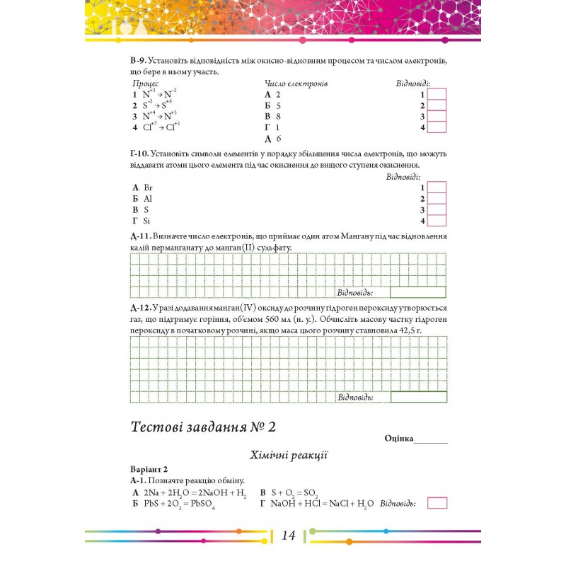 Робочий зошит та практичні роботи Соняшник Хімія 9 клас Комплект Григорович
