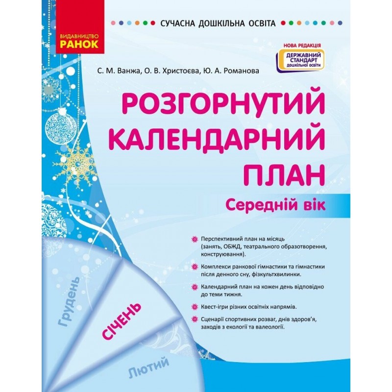 Сучасна дошкільна освіта Ранок Розгорнутий календарний план СІЧЕНЬ Середній вік (2024 рік)
