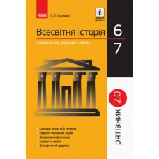 Рятівник 2.0. Ранок Всесвітня історія у визначеннях, таблицях і схемах. 6-7 класи Охредько