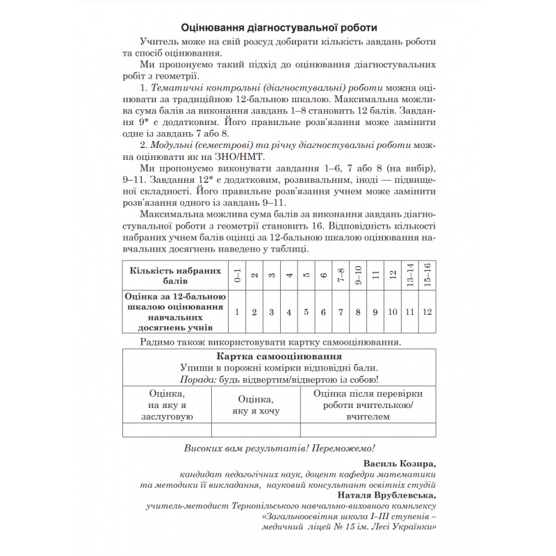 НУШ Діагностувальні роботи у форматі ЗНО/НМТ Астон Геометрія 7 клас Козира, Врублевська