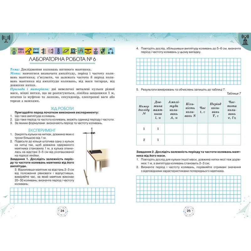 НУШ Зошит для лабораторних робіт Оріон Фізика 7 клас Антоніна Петренко