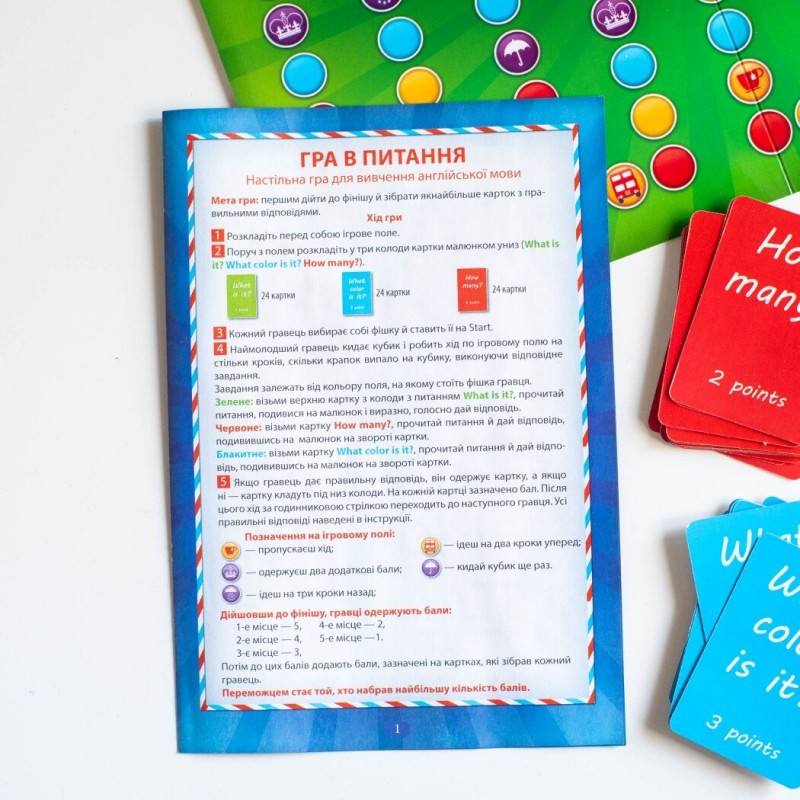Настільна гра Гра в питання. Англійська мова Ранок. Наочні посібники