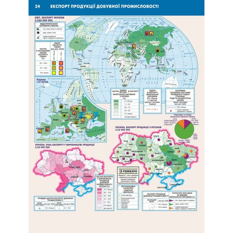 Комплект Атлас + Контурні карти Оріон Географія: Україна і світове господарство 9 клас Савчук
