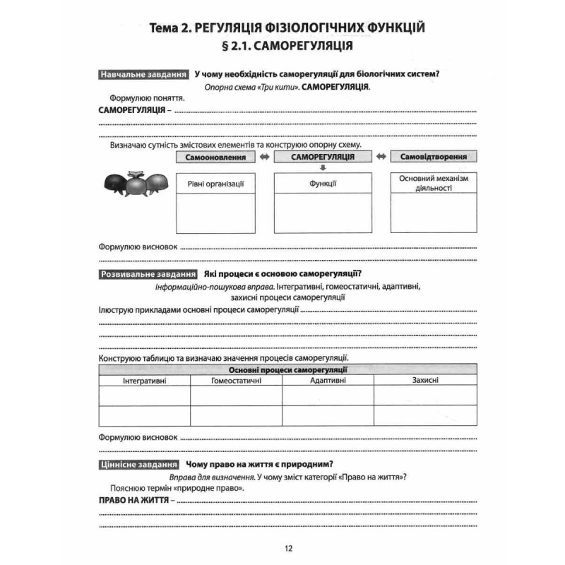 НУШ Мій робочий зошит для навчання Абетка Біологія 8 клас (Соболь В.І.) - 2025 рік