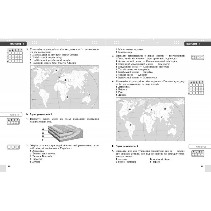 НУШ Географія. 6 клас. Поточне та підсумкове оцінювання за групами результатів + діагностувальна робота Ранок Вовк В.Ф. (2025 рік)