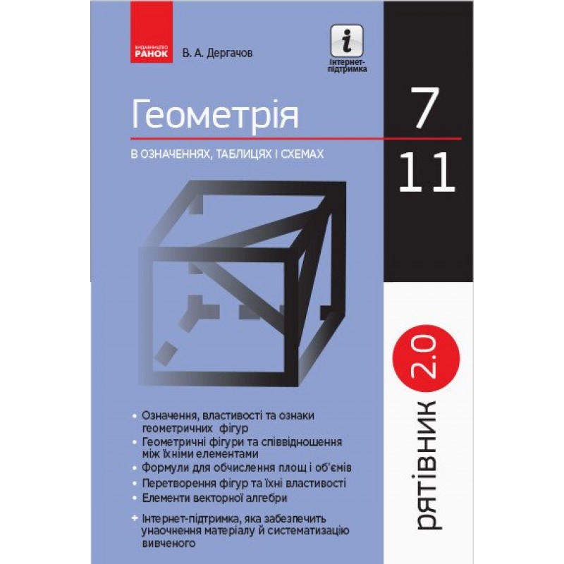 КОМПЛЕКТ Довідників Рятівник 7-11 класи Хімія + Геометрія + Алгебра + Фізика + Біологія Ранок + Подарунок