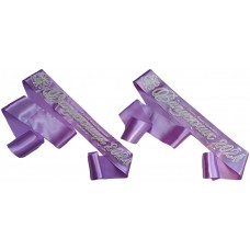 Комплект Випускники 2024 Лавандова випускна стрічка зі срібним гліттером - 6 шт